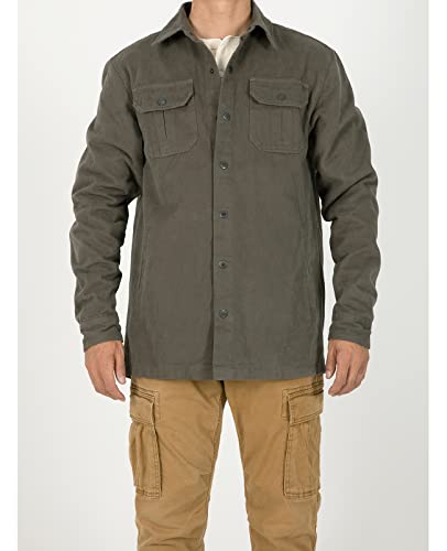 Image of ZENTHACE Men's Full Flannel Lined Shirt Jacket, Heavy Washed Rugged Cotton