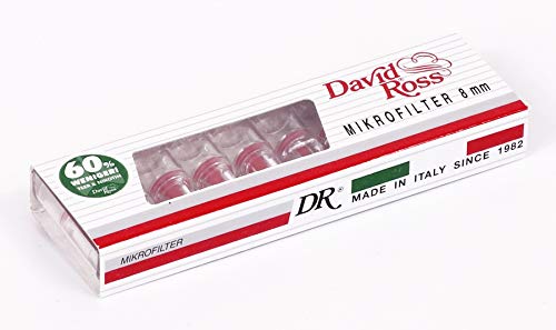 David Ross Mikrofilter 8 mm Durchmesser 60% Nikotin- und Teer-Reduktion 12 Packungen (120 Filter)