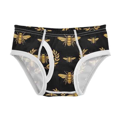 CHIFIGNO Underwear for Boys Golden Bee Black Cotton Boys' Briefs Soft Printed Briefs Underwear
