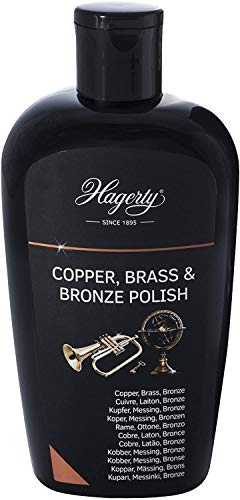 Hagerty Copper Brass & Bronze Polish 250 ml I Efficient bronze brass copper polish for renewed shine I Polishing cream for vases copper tableware decorative items musical instruments etc