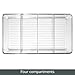 mDesign Plastic Divided Bin Storage Containers - Perfect for Fridge, Cabinet, Pantry, and Home Organization - Clear - Refrigerator Organizers - Ligne Collection - 2 Pack, Clear