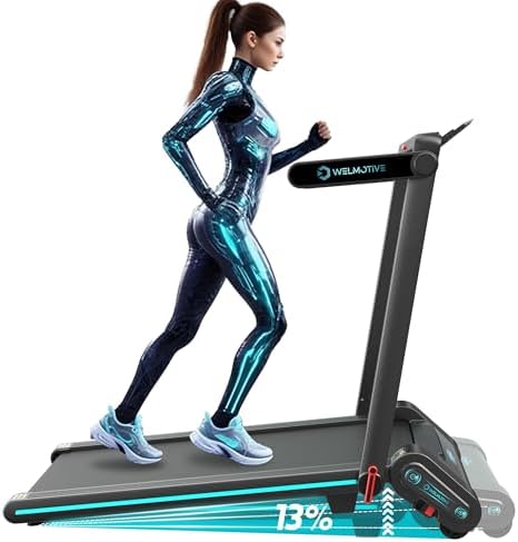 Treadmill with Auto Incline Walking Pad Underdesk for Home Office Potable Compact Running Machine Jogging Caminadora para Casa Up to 13% 6 Levels with Remote Control Indoor Fitness Black