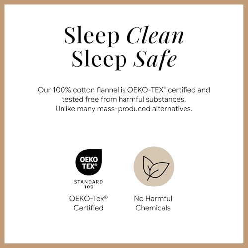 Image of Tribeca Living Triple Brushed Soft Cotton Flannel Sheets Set, Full Size 170-GSM Weight Extra Deep Pocket Sheet in Solid Cashmere Color
