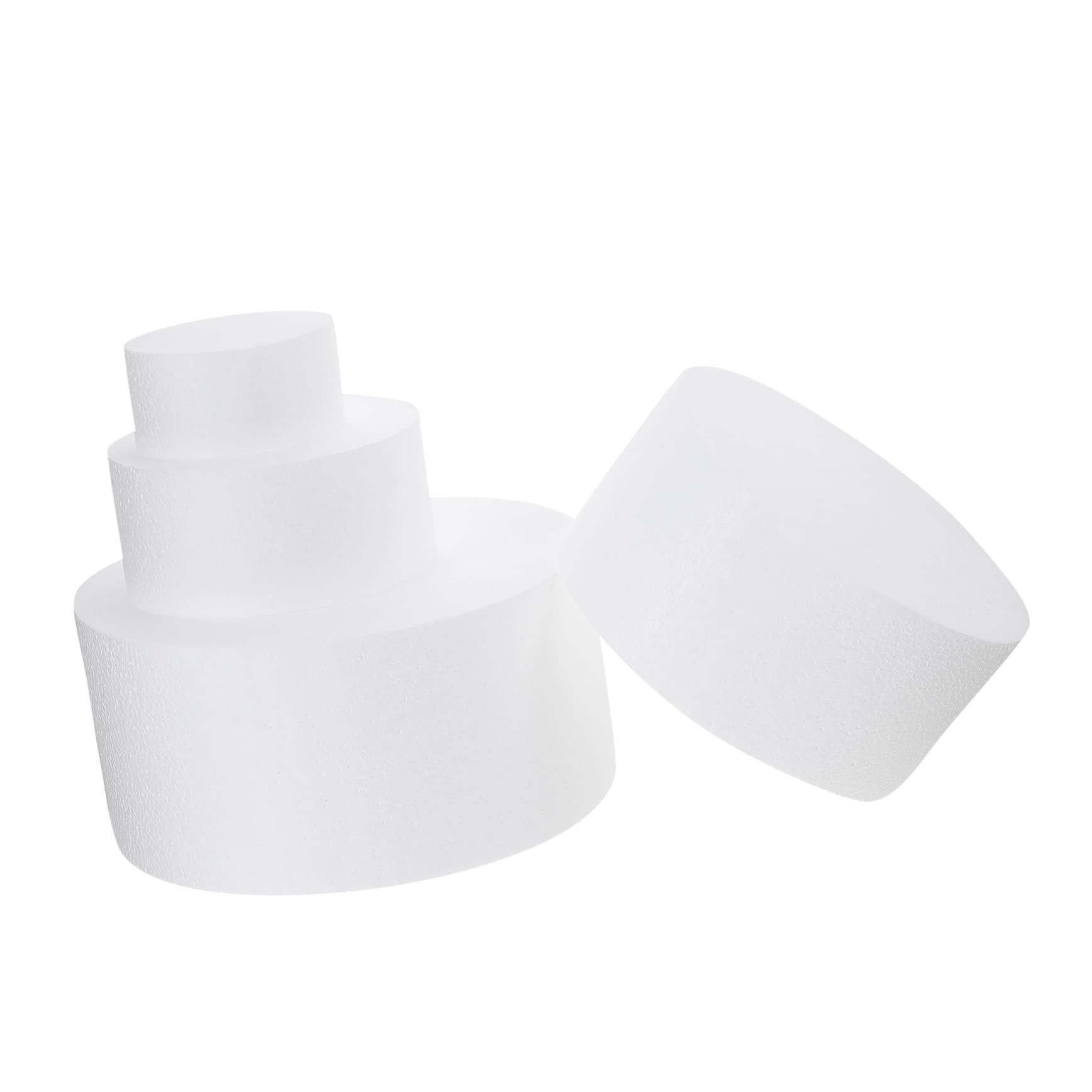 SEWACC Moule à Gâteau Mousse Factice 4 Tailles Blanc Souple Flexible pour Entraînement Pâtisserie Décoration Fête 4 Pièces