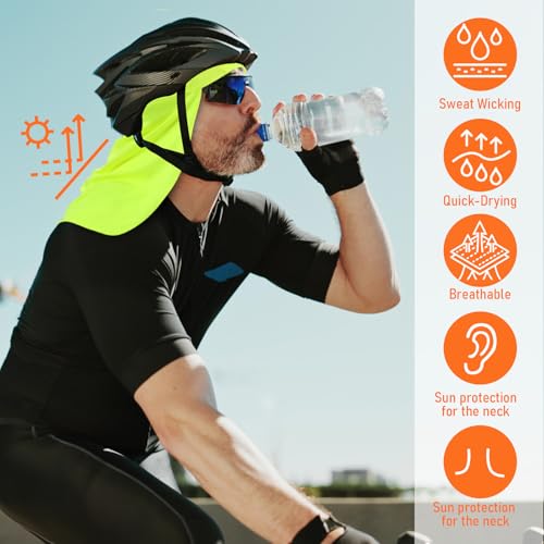 Image of Syhood Helmet Liner with Neck Mask, Cooling Skull Cap Sweat Wicking Cap with Tail Sun Cycling Running Neck Protection Hat