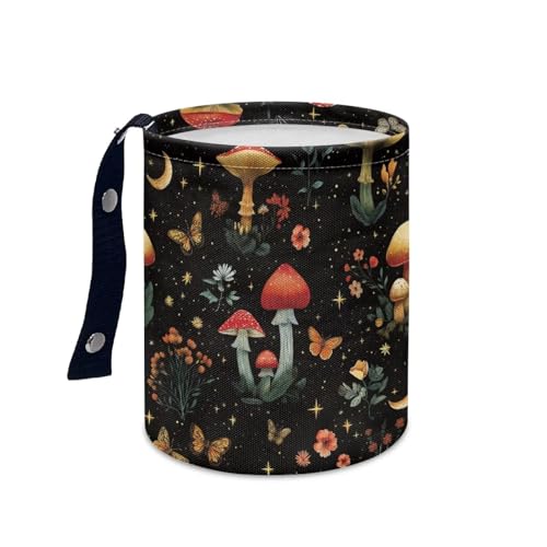 Image of Pensura Car Garbage Bag Collapsible Hanging Mushroom Butterfly Auto Trash Can for Front and Back Seats Car Organizer Auto Interior Accessory Universal Hanging Vehicle Garbage Can