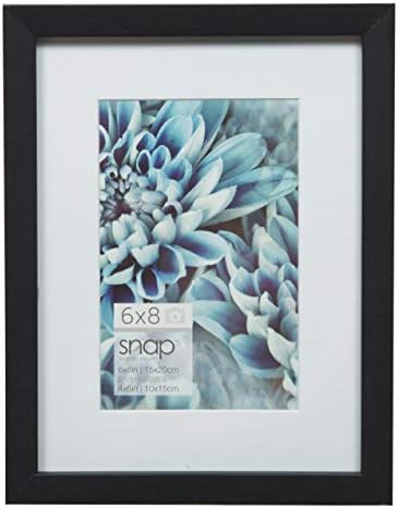 Snap 05FW1803 Wall Mount Mat Picture Frame, 6 inches x 8 inches, Black