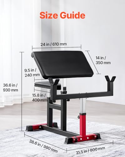 VEVOR Adjustable Preacher Curl Bench