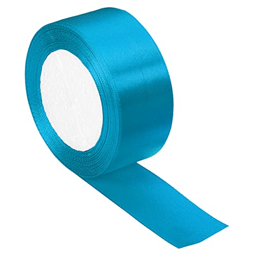 PATIKIL 1.5 Inch Wide 24 Yards Satin Ribbon, Single Side Solid Crafts Roll for Party Home DIY Wrapping Decoration Bright Blue