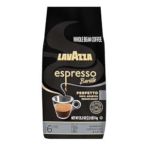 Lavazza Espresso Barista Perfetto Whole Bean Coffee 100% Arabica, Medium Espresso Roast, 2.2-Pound Bag (Packaging may vary) Authentic Italian, Blended And Roated in Italy