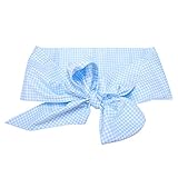 Katoenen wikkeldoek, huidvriendelijke comfortabele mooie inbakerdoek van zacht katoen voor lente, zomer, herfst en winter, voor zwangerschapsfotoshoot (lichtblauw geruit)
