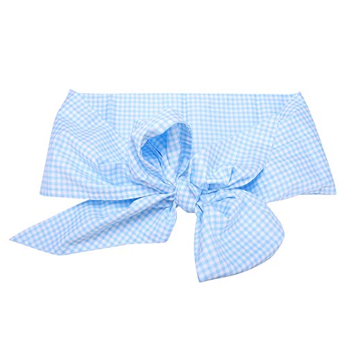 Image of Zerodis Baby Swaddle Wrap Sash, Cotton Maternity Bowknot Newborn Infant Blanket for Photo Stretch Wrap Swaddle Blanket Receiving Blanket (Light Blue Plaid)