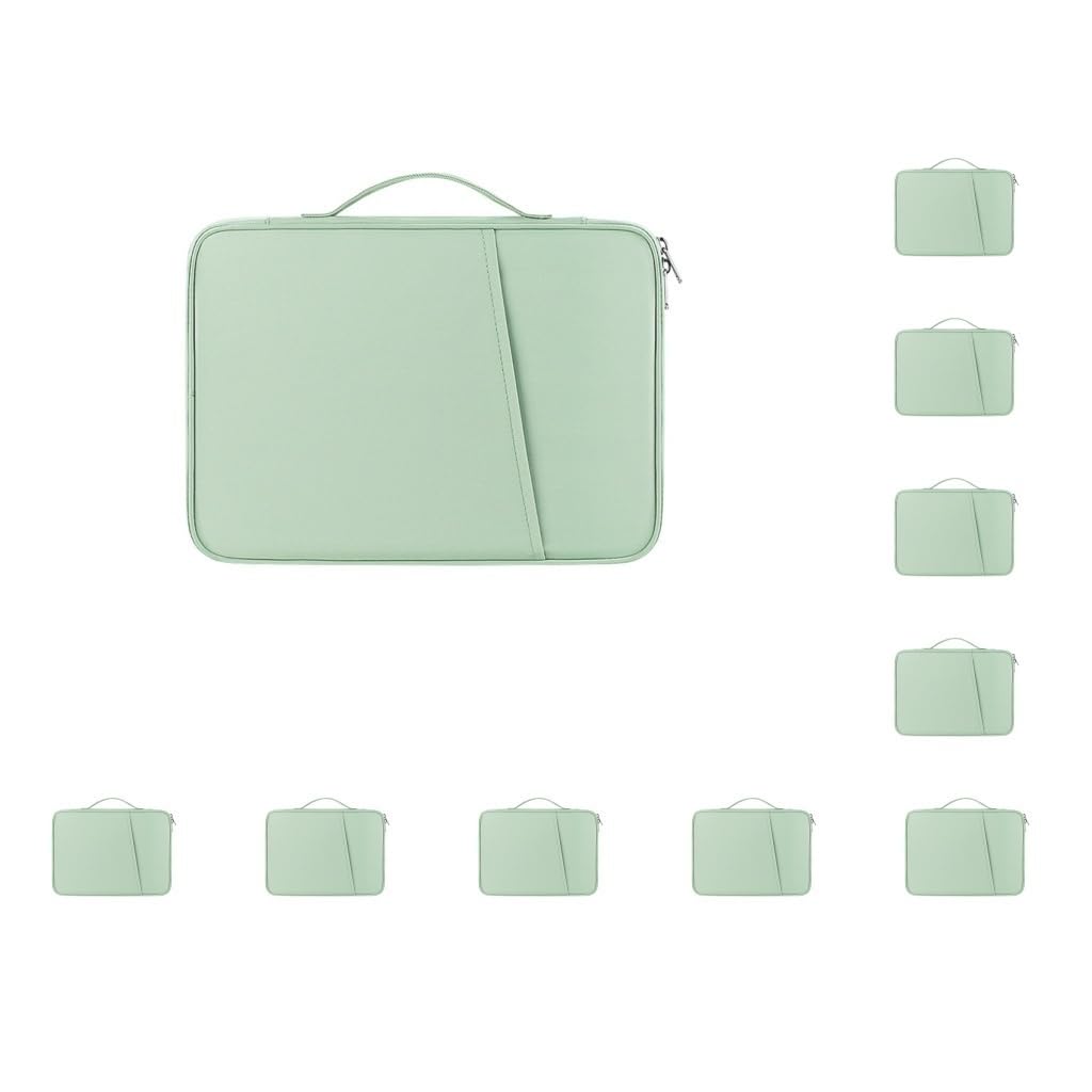 Juego de 10 fundas universales para laptop, con cierre de cremallera, de nailon, antiarañazos, para verde, 10.8-11 pulgadas