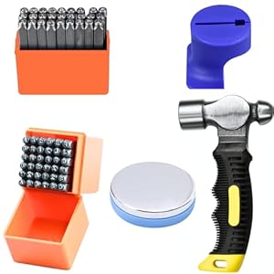 Metal Stamping kit,Metal Letter Stamps for Leather,Jewelry Making,Paper,Brass,Wood,Number Punch Set for Metal