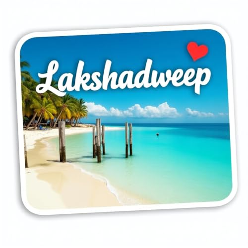 Image of Naxon Lakshadweep Theme Souvenir Wooden Fridge Magnet for Refrigerator - Printed Fridge Magnet for Kitchen & Home Decor | Perfect Souvenir Gift | Size 3x3 in | Pack of 1