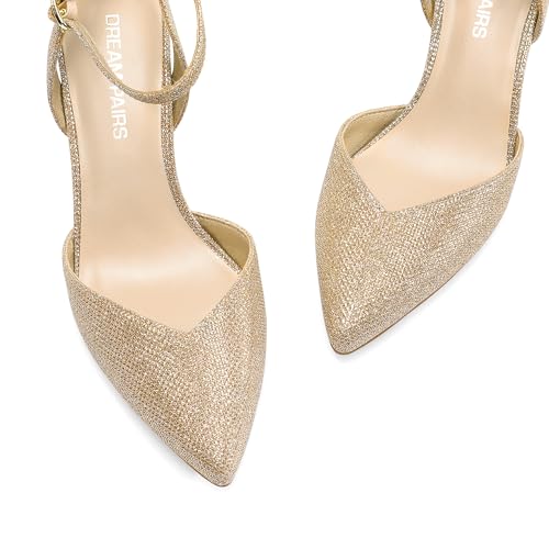 DREAM PAIRS Pointed Closed Toe Kitten Heels Stiletto Ankle Strap Women's Pumps Shoes for Women Wedding Party Dress Sandals3