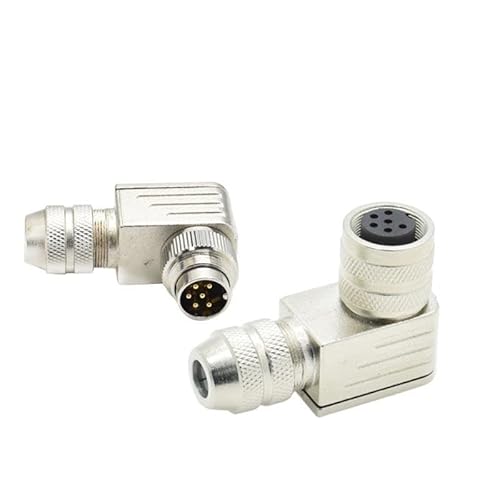KNKQZXVDF M16 Assembled All Metal Shielded Connector 3 Pin Wire Plugs Elbow Waterproof Aviation Plug Connectors