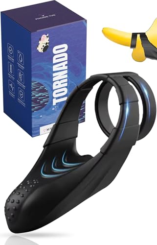 MySecretCase Anillo Pene Doble para Hombre - Penis Ring en Silicona, Anillos Vibración Pareja, Cockringe Silicone para Hombres, Vibrador Parejas Erección Duradera, Cock Ring con Vibraciones (Negro)
