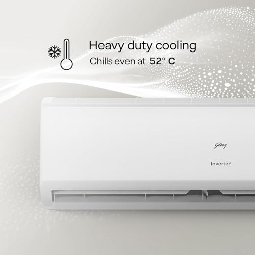 Image of Godrej 1.5 Ton 5 Star, 5 Years Comprehensive Warranty, AI powered, 5-In-1 Convertible Cooling Inverter Split AC (Copper, Model, Heavy Duty Cooling at 52 C, AC 1.5T TRHIC 18J5TG WA Split 5S, White)