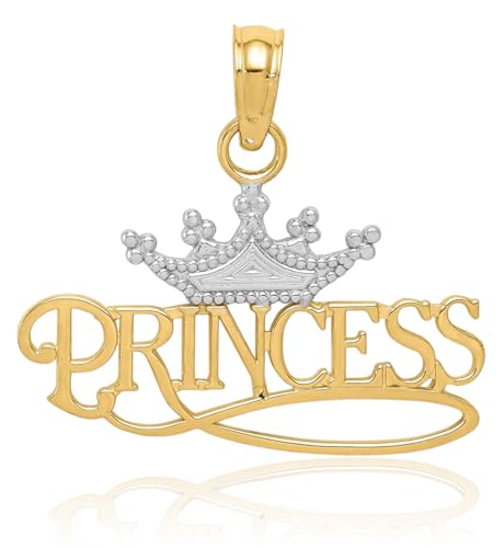 IceCarats 14K Solid Yellow Gold Royal Princess Crown Necklace Chain Pendant Charm3