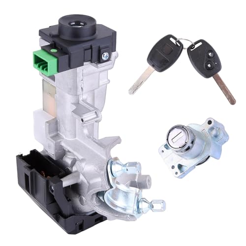 Ignition Switch & Door Lock Set For 2008-2011 Honda Accord - 4-Button Key Shell, Lock Cylinder, Fuel Cap & Handrail Box Lock