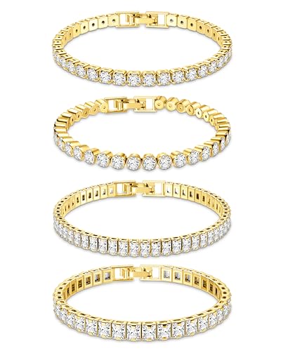 【Dimensioni】 La lunghezza del braccialetto di strass scintillante è di 17,5 cm / 6,89 pollici e 19 cm / 7,48 pollici, adatta alla maggior parte delle dimensioni dei polsi. Il braccialetto classico da donna presenta zirconi scintillanti. Non solo può essere indossato da solo, ma può anche essere impilato perfettamente o abbinato ad altri accessori per mostrare il tuo stile personale.