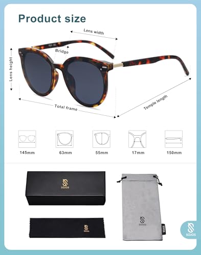 Image of SOJOS Sunglasses Womens Trendy 2025 Classic Round Retro Vintage Shades Large Frame Sunnies SJ2067