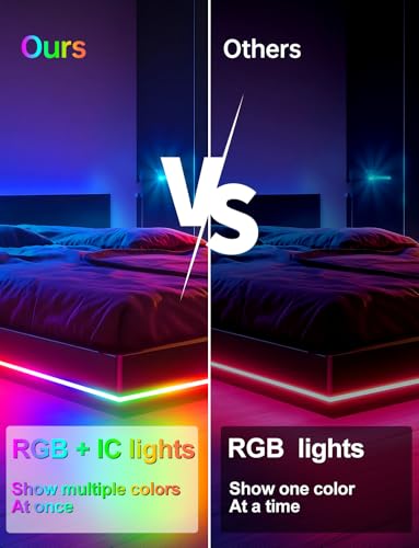 Image of RGB+IC Neon Rope Lights, 16.4 ft Smart LED Rope Light with Music Sync, Works with Alexa, Google Assistant, Custom DIY Flexible Neon Strip Lights for Bedroom, Wall Decor (2.4G WiFi Only)