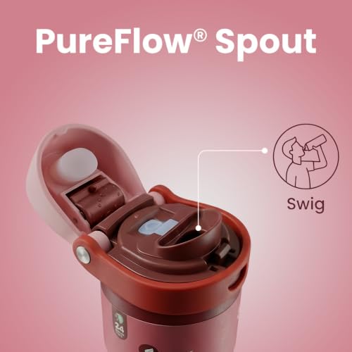 Image of STRAW&WEAVE PureFlow Water Bottle 710 ml Stainless Steel Sports Bottle with Sipper Cap | For Home, Office, Gym, Travelling | Lightweight | BPA Free