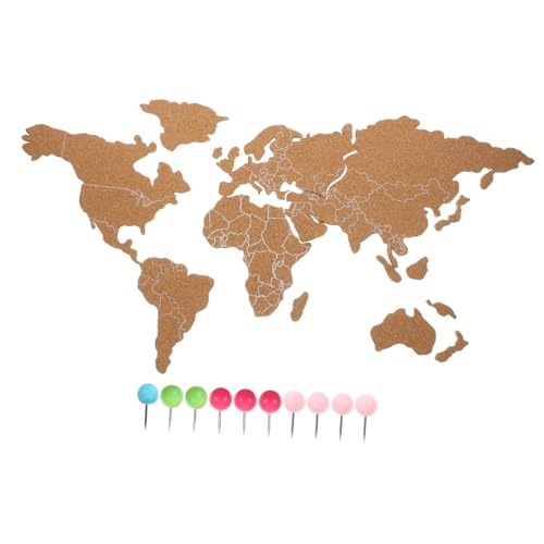 SHINEOFI 1juego Tablero De Corcho Autoadhesivo Mapa Del Mundo Para Decoración De Pared Diseño Elegante Y Práctico Para Hogar Y Oficina