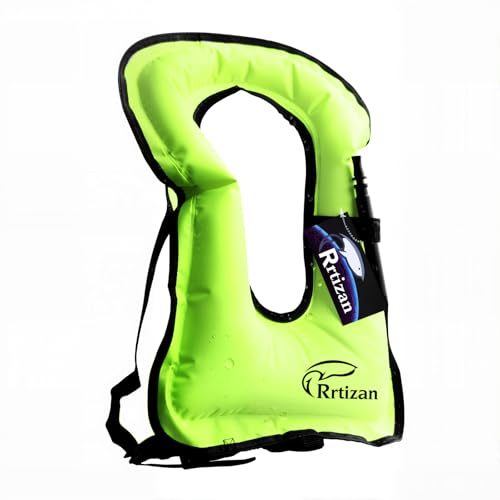 Rrtizan Snorkel Vest, Adults Portable Inflatable Swim Vest Jackets for Snorkeling Swimming Diving...