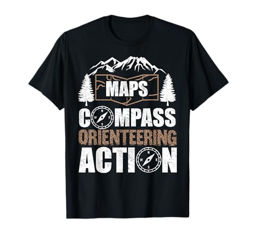 Orienteering Action T-Shirt - Black Cotton, Classic Fit