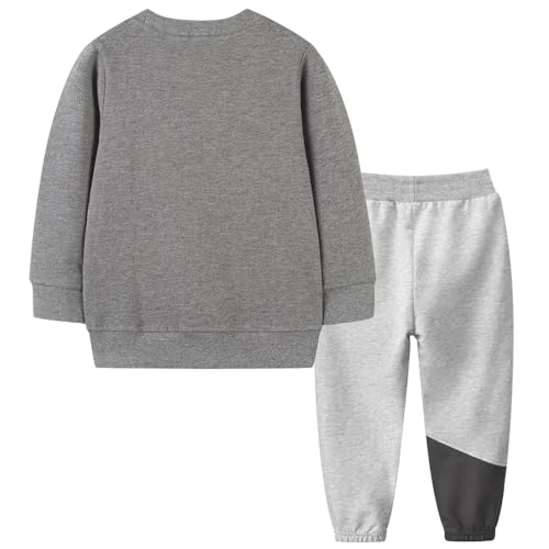 Boys Excavator Cars Long Sleeve Sweatshirt and Pants Sets2
