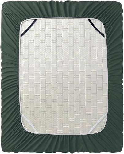 Image of Hearth & Harbor Extra Deep Pocket Full Fitted Sheet - Fits 18 to 24 Inch Mattress - Ultra Soft 1800 Microfiber, Wrinkle-Free & Breathable - Hotel Luxury Fitted Sheet Only, Forest Green