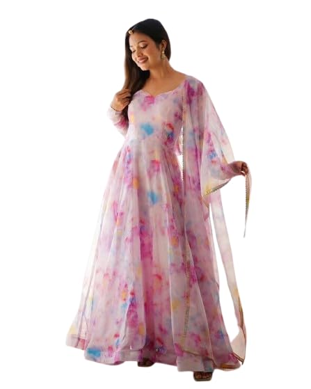 Women's Georgette Anarkali Gown with Dupatta Set | Festive | Traditional | Wedding 217_PRACHI-picture-24