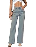 ETTELO Womens Jeans Mid Waisted Straight Leg Loose Stretchy Lightweight Tummy Control Trendy Jeans for Women 2025 (US, Numeric, 6, Regular, Regular, Medium Vintage Blue)