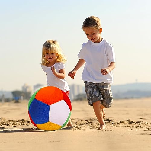 Image of EITHEO Plush Soft Baby Ball Toy for Kids | Soft Fabric Sensory Football | 12 cm Colorful Stuffed Ball for Babies, Toddlers & Children | Indoor Play, Motor Skill Development | Multicolor