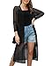 Gyabnw Bikini Cover Up Damen Chiffon Lang Badeanzug für Damen Sommer Pareos Offene Front Jacke Beachwear Strickjacke Cardigan Leicht Sommerjacke Bolero Elegant Sexy Outwear Strandkleid, Schwarz S Baby,Schwarz günstig Kaufen-Gyabnw Bikini Cover Up Damen Chiffon Lang Badeanzug für Damen Sommer Pareos Offene Front Jacke Beachwear Strickjacke Cardigan Leicht Sommerjacke Bolero Elegant Sexy Outwear Strandkleid, Schwarz S