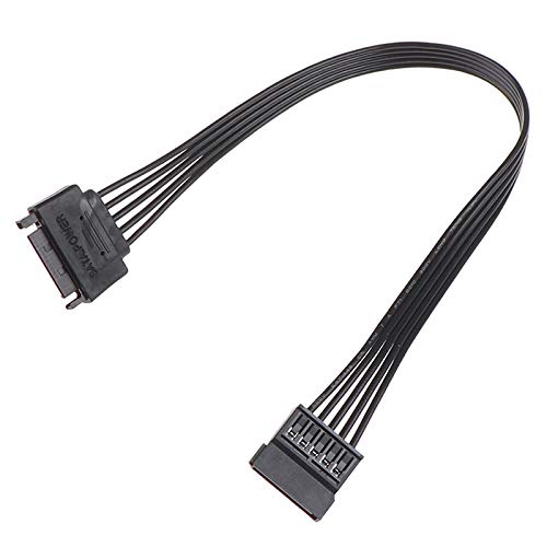 BUYYART 30CM SATA 15Pin Male to Female Power Extension Cable HDD SSD Power Supply Cable SATA Power Cable for PC,Black BUYYART 30CM SATA 15Pin Male to Female Power Extension Cable HDD SSD Power Supply Cable SATA Power Cable for PC,Black