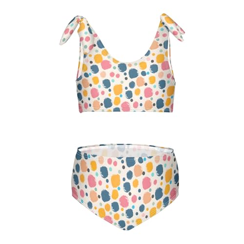Polka Dots Girls Two Piece Tankini Swimsuits Summer Bathing Suit Beach Swimwear Set - Main Image