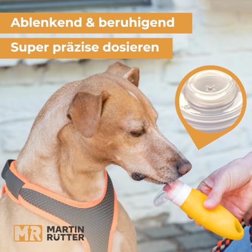 Martin Rütter Futtertube für Hunde 100 ml, Farbe: LiteYellow – befüllbar, auslaufsicher, BPA-freies Silikon, ideal für Training und unterwegs - Inklusive Ersatzdeckel