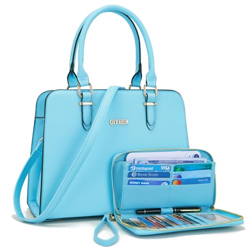 Image of Qiyuer Satchel Purses For Women Handbag And Wallet Set Tote Bag | Premium Vegan Leather,Matching Wallet,RFID Blocking,Work,Casual