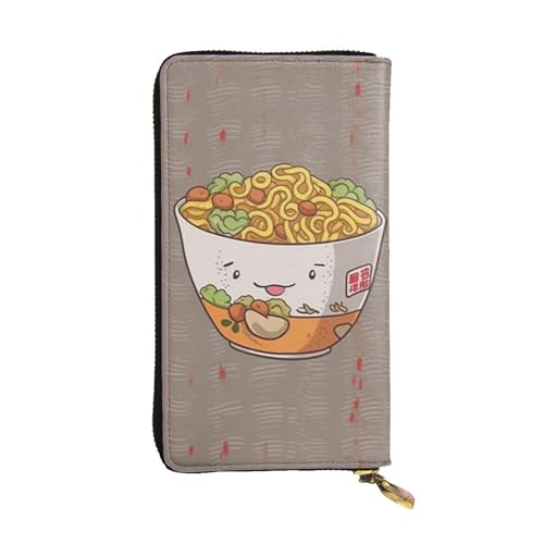 Egg Cup Noodle Ramen Wallet for Men Women Long Purse Leather Clutch Large Business Handbag Travel Phone Holder Credit Card Holder Money Case with Zipper Leather Wallets Gift