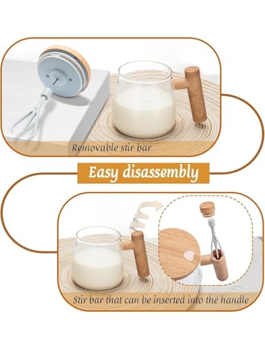Image of Self-Stirring Coffee Mug 400ml - Electric Automatic Mixing Cup with Lid, Borosilicate, Rechargeable Operated Blender for Coffee-Milk-Protein Shakes, Portable Mug for Home, Office & Travel