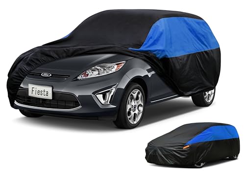 Image of GUNHYI Car Cover Custom Fit Fiesta Waterproof All Weather, Lightweight Full Exterior Cover for Automobiles Outdoor Sun UV Rain Dust Snow Wind Protection.