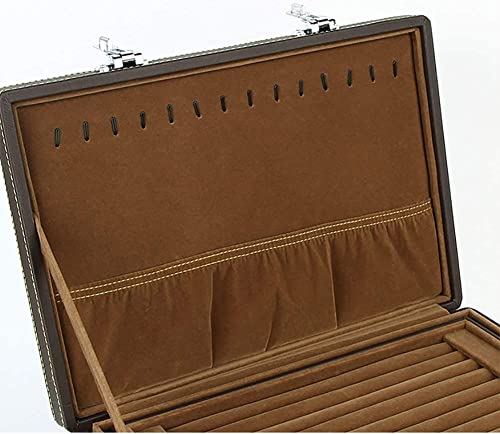 Grande capacità 4 strati PU pelle gioielli Box Organizer con serratura per viaggio, matrimonio o regalo
