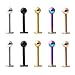 Ruifan 10PCS Assorted Colors Stainless Steel 3mm Ball Labret Monroe Lip Ring/ Tragus/ Helix Earring Stud Barbell Body Piercing Jewelry 16G 8mm