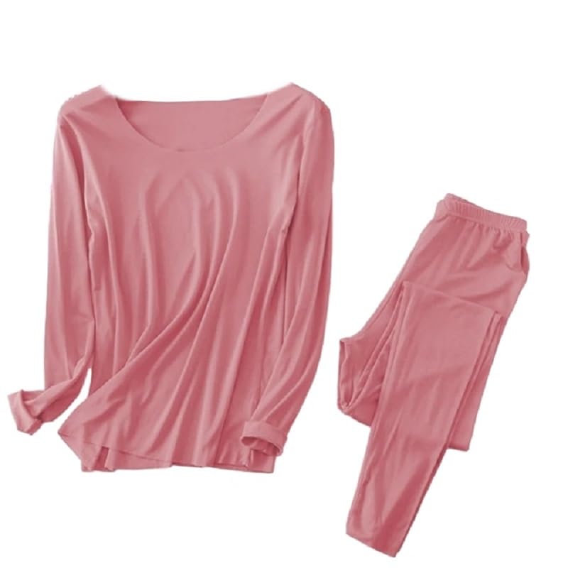 OFFSUM Ropa Interior Térmica Mujer - Pantalones Largos De Talla Grande 6XL para Mujer, Lencería Cómoda, Pijama, Tops Ajustados, Traje De 2 Piezas, Ropa Interior De Invierno, Ropa Sencilla