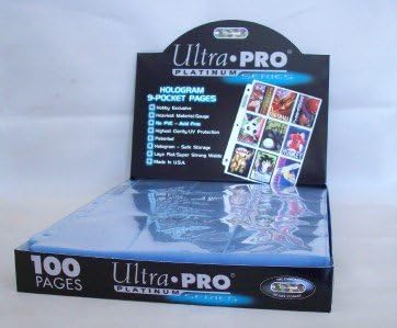 Ultra Pro BLUE Baseball Card Notebook (3 Inch D-Ring Binder) and a Sealed Box of 9 Pocket Storage Sheets (100 Pages)