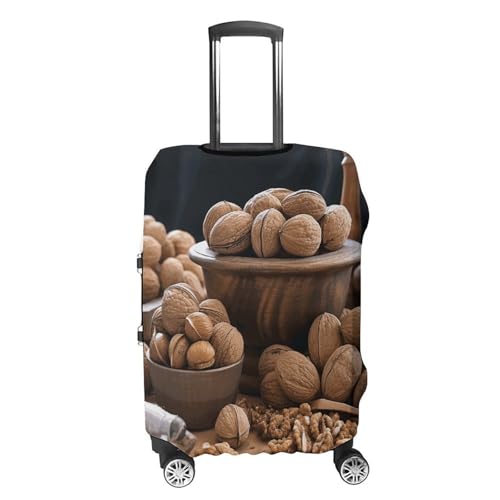 Carry on Luggage Cover Walnut Nuts Suitcase Covers for Luggages Tsa Approved Travel Luggage Sleeve Protector Elastic Suitcase Protector Anti-Scratch Washable Fits 19-30 Inch Case -S4